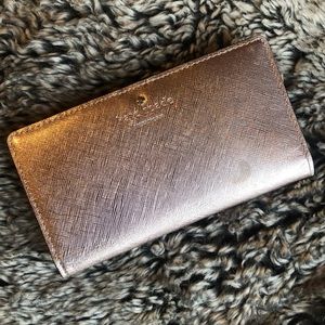 [kate spade] champagne/ rose gold wallet